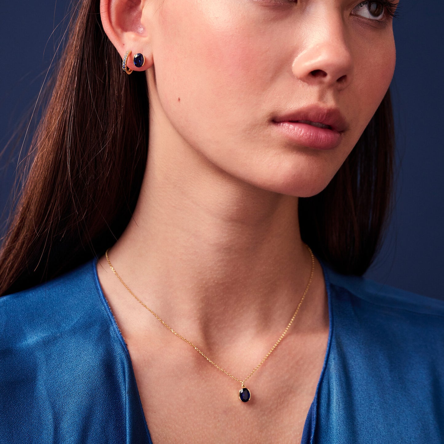 18 kt. forgyldt | Blå