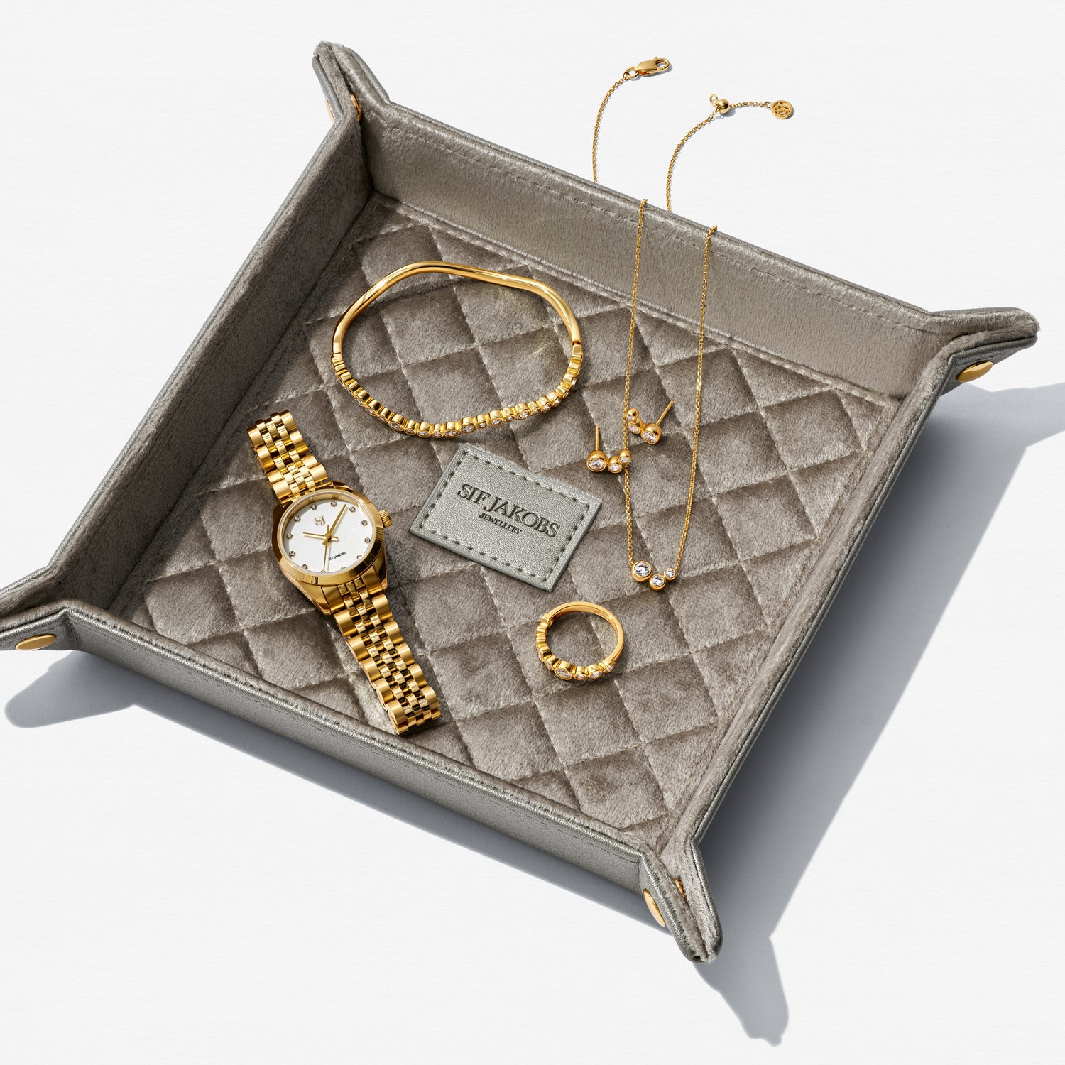 Jewellery Tray Grande Golden Grey I Sif Jakobs Jewellery 