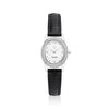 Stainless steel Silver | Sort læder rem