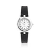 Stainless steel Silver | Sort læder rem