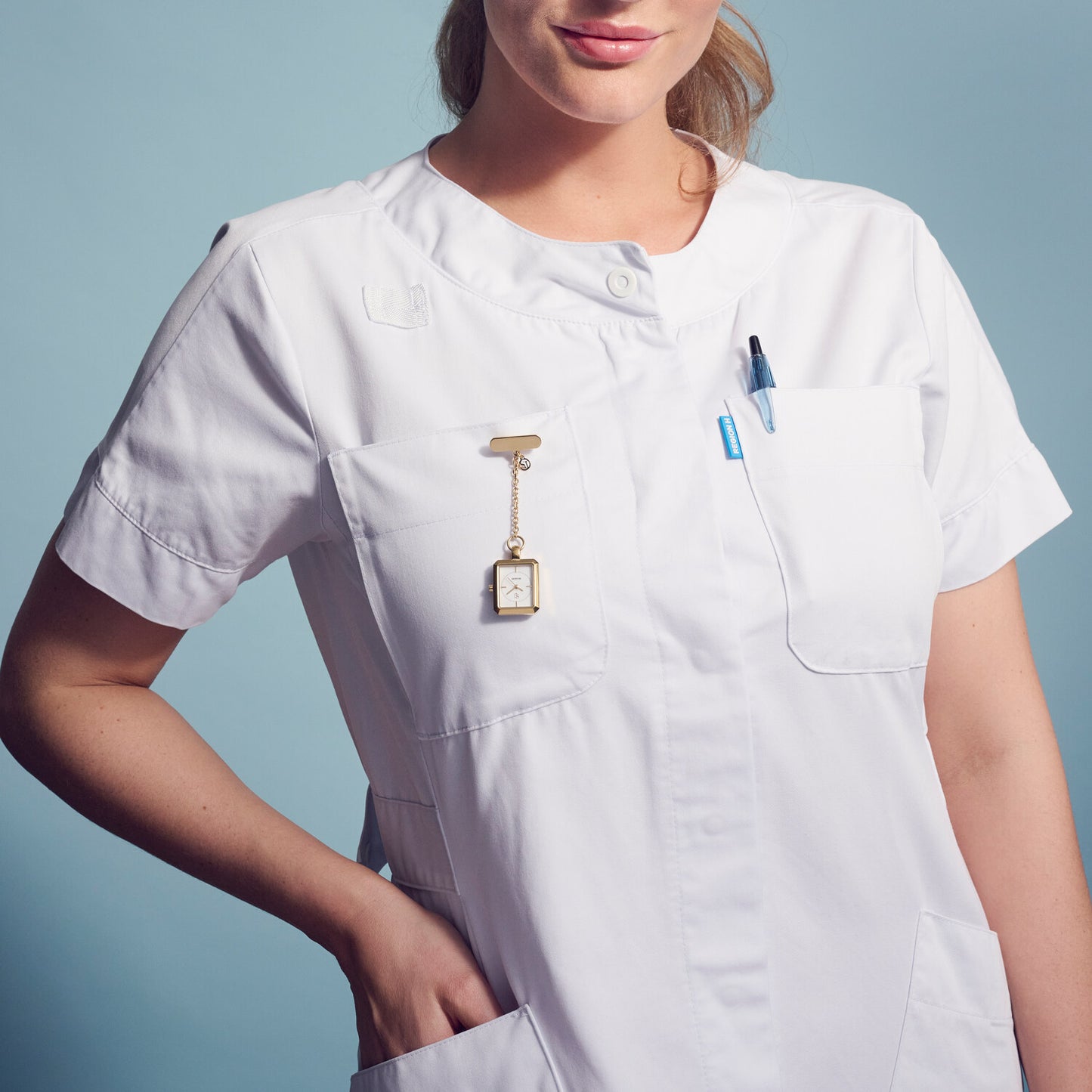 Stainless steel gold | Hvid perlemor urskive