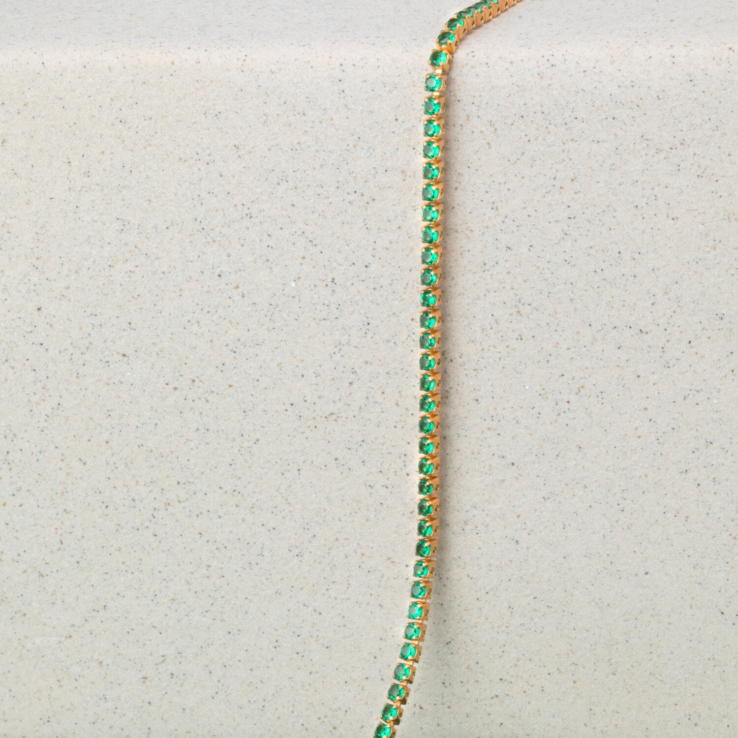 18 kt. forgyldt | Grøn zirkoner | 19 cm, 18 kt. forgyldt | Grøn zirkoner | 18 cm, 18 kt. forgyldt | Grøn zirkoner | 17 cm, 18 kt. forgyldt | Grøn zirkoner | 16 cm