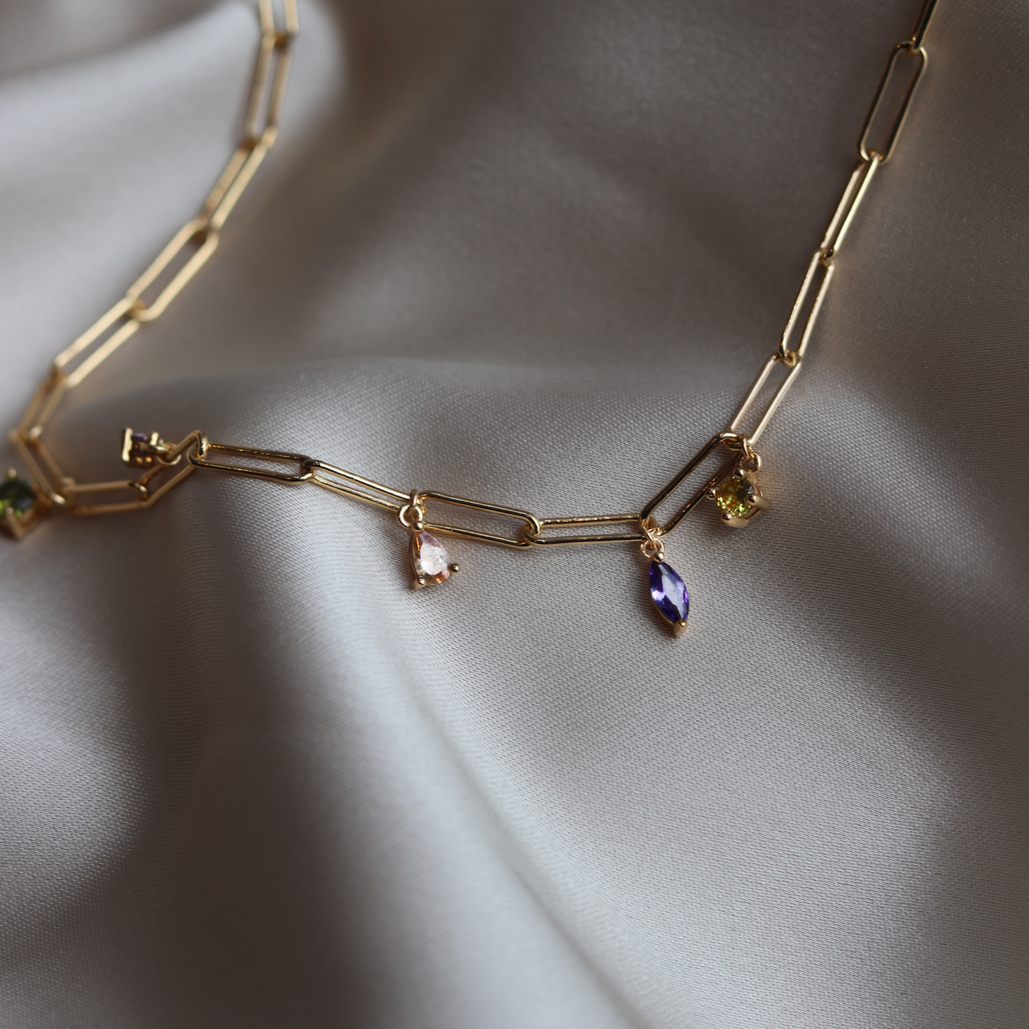 18 kt. forgyldt | Rainbow coloured zirkoner